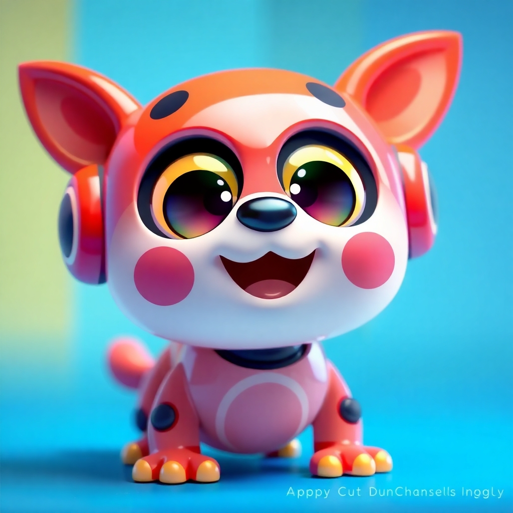 Adorable and charming AI, bright vibrant colors, lively and energetic, emphasizing cute features